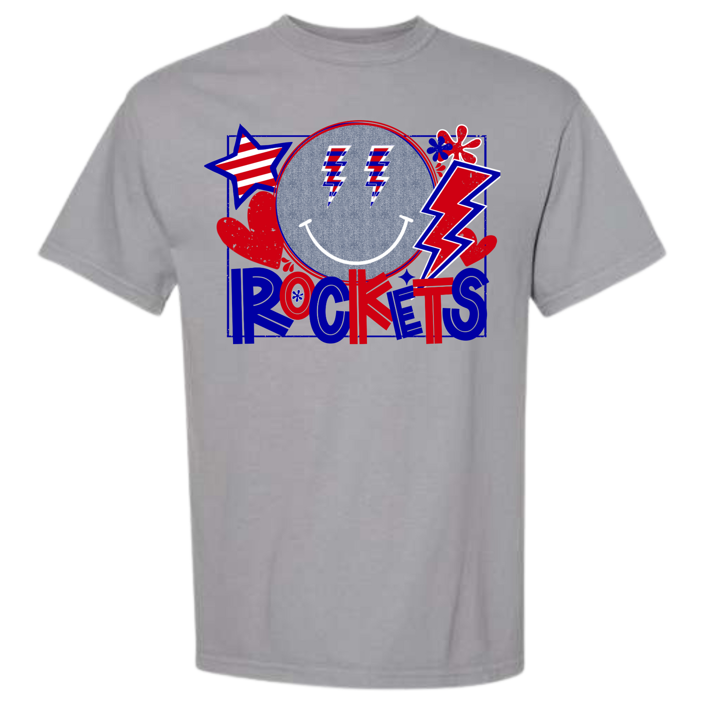 Rockets Denim Smiley collage