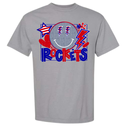 Rockets Denim Smiley collage