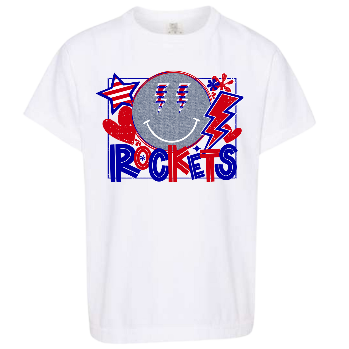 Rockets Denim Smiley collage