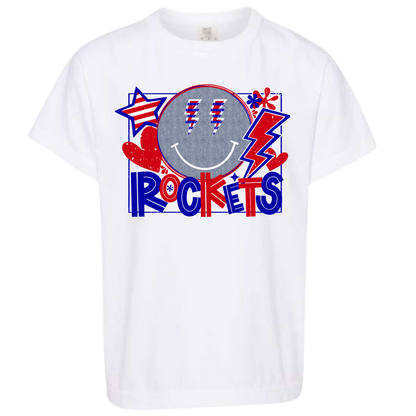 Rockets Denim Smiley collage