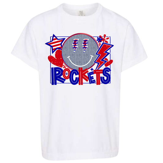 Rockets Denim Smiley collage