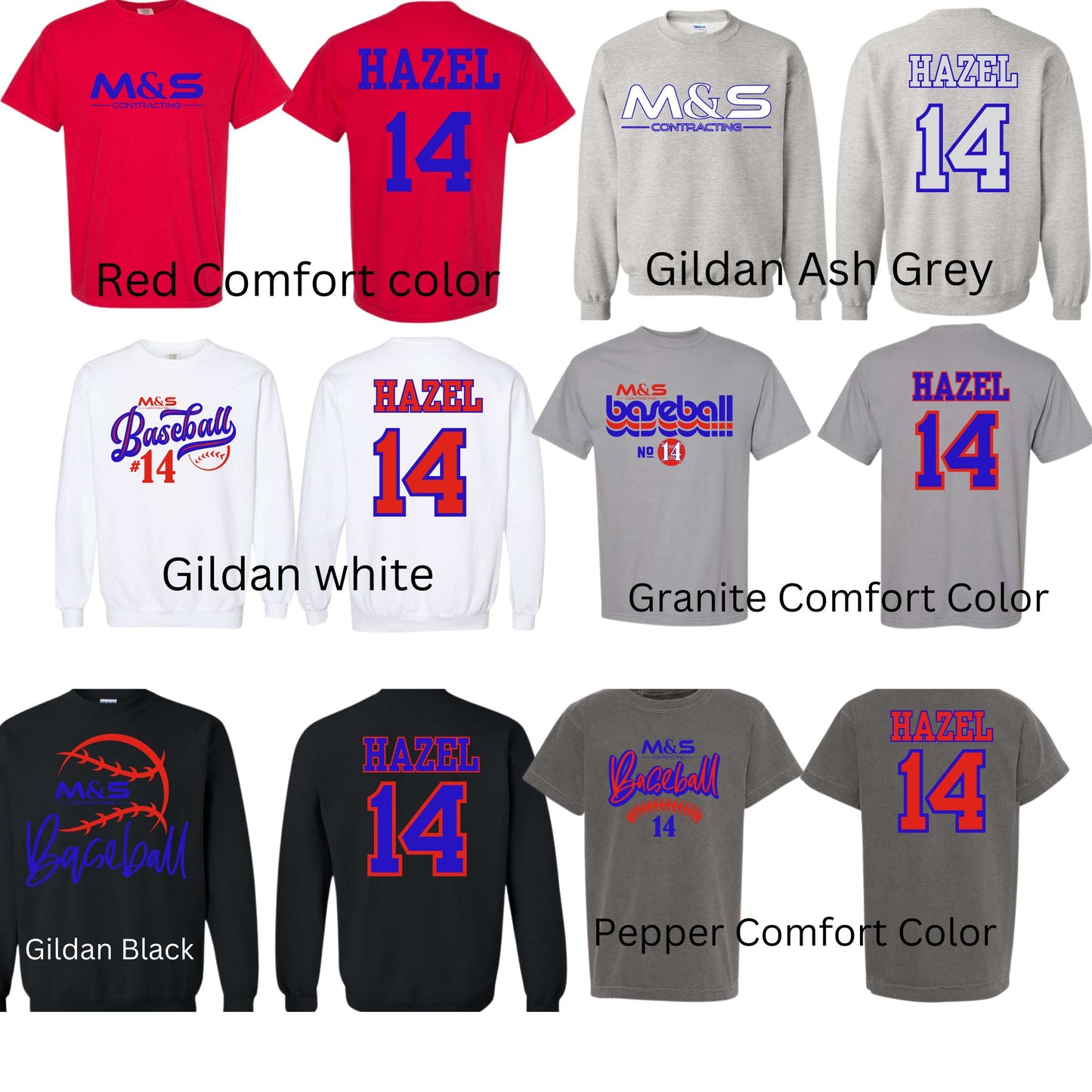 M & S BASEBALL TEAM SHIRTS