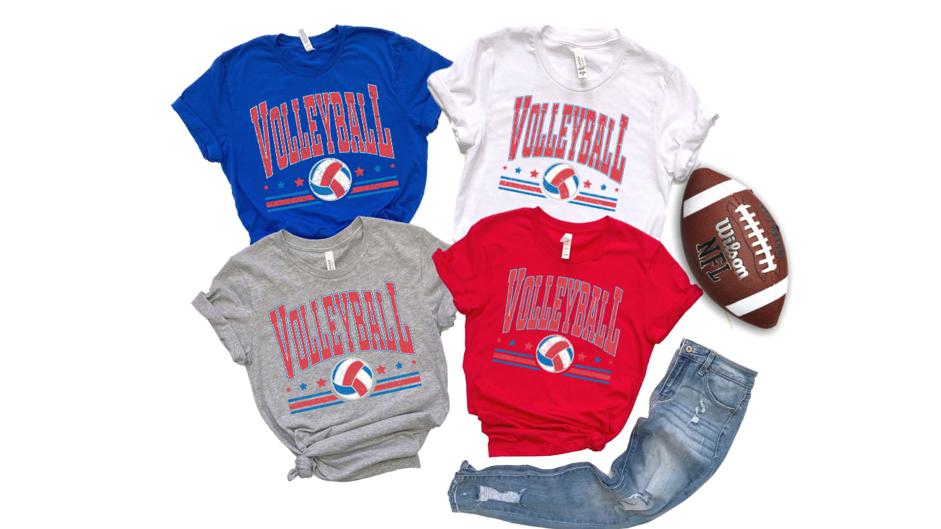 Red White and Blue Volleyball Design